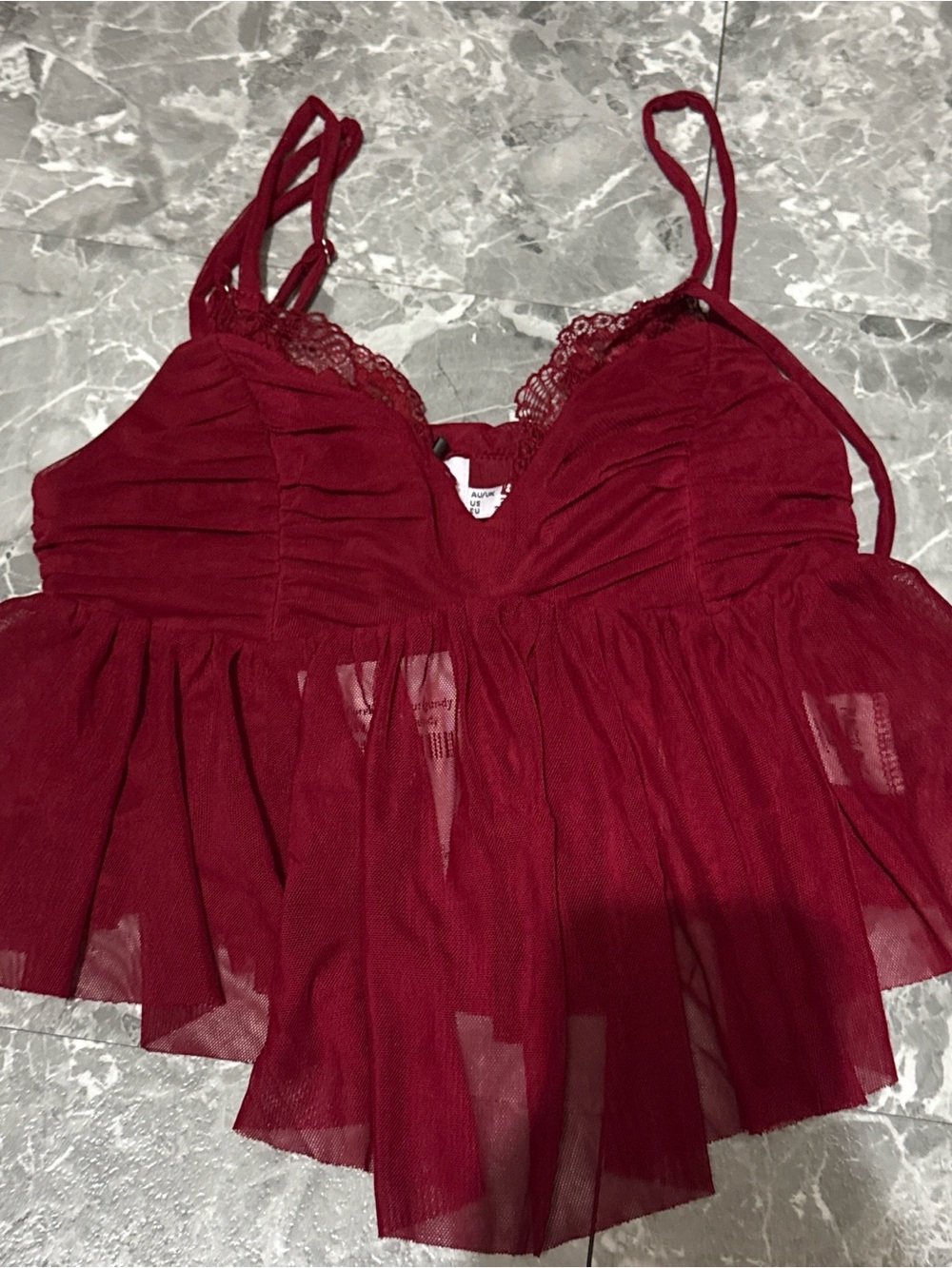 Princess Polly corella Burgundy Lace Babydoll